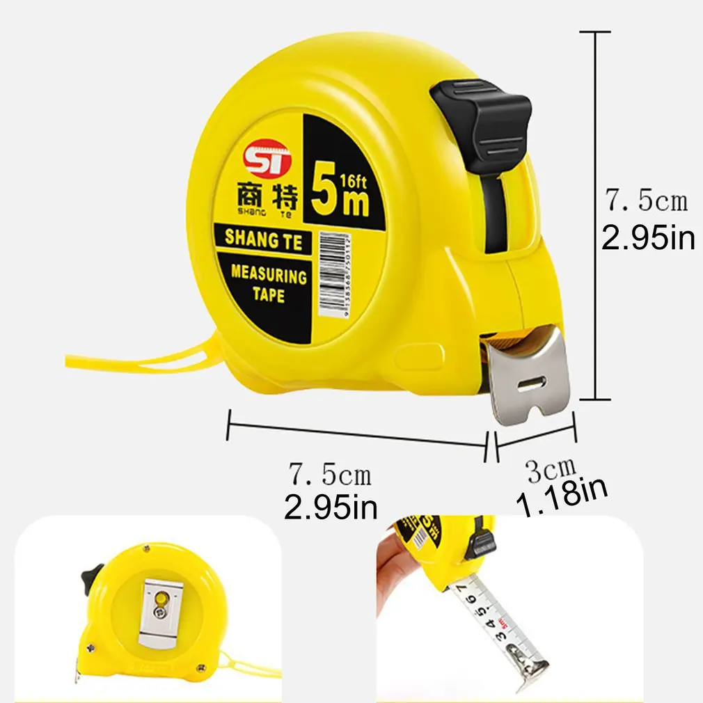 5 Meter Retractable Steel Materials Stainless Steel Tape Steel Tape Ruler Automatic Tape Measure Measure Woodworking Tools