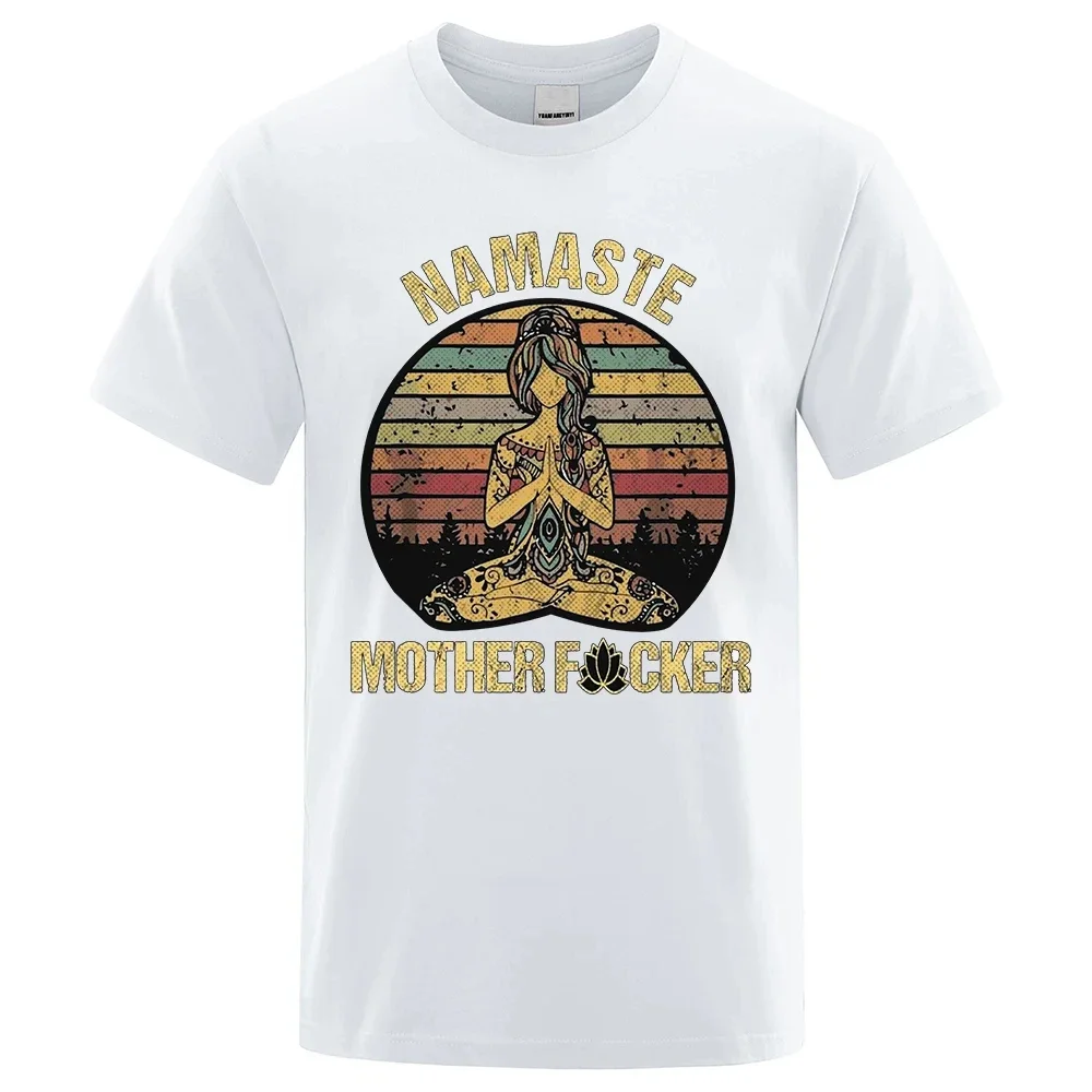 Vintage Namaste Mother Explicit Funny T-shirt T Shirt Men Tshirt Wome Cotton Tees Tops Loose Short Sleeves Oversized