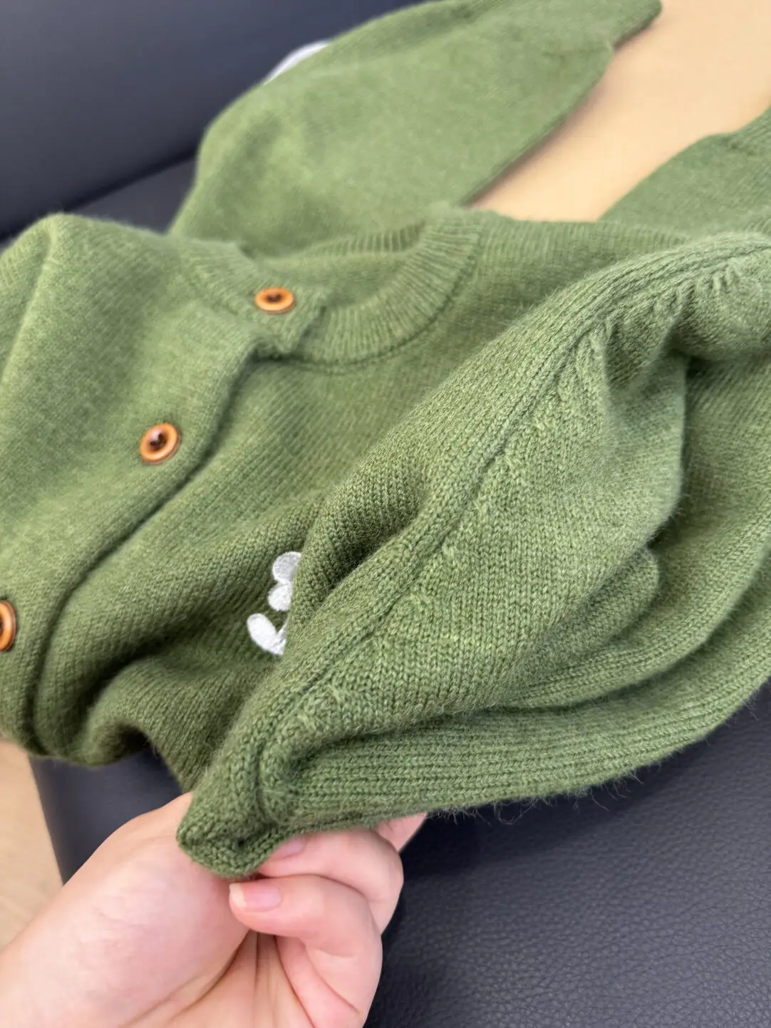 جديد الخريف المرأة البلوزات شيك بلون الأزهار نمط كم طويل بلايز الأخضر الكورية جولة الرقبة سترة مشغولة من الصوف