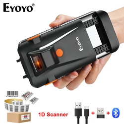 Eyoyo EY-024L 1D Laser Barcode Scanner Back Clip-on Bluetooth UPC Code39/128 Reader Compatible With Computer/Laptop/Phone/iPad