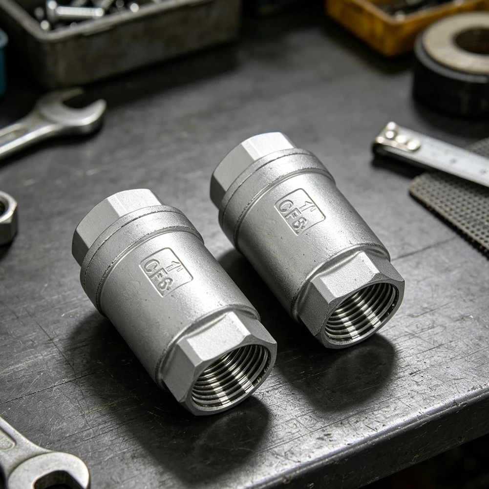 Inch NPT 304 Stainless Steel Check Valve Way Flow Backflow Preventer For Water Oil Gas Plumbing Industrial Pipe Fittings