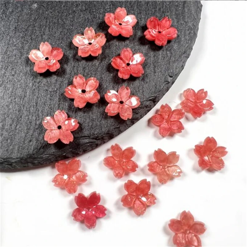 20pcs new resin torus Imitation shell acetic acid flower beads caps connectors for diy earrings hair jewelry making accessories