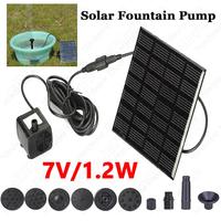 7V 1.2W Solar Powered Water Pump Kit 200L/h Garden Decoration Solar Panel Fountain Watering System For Fish Tank Bird Bath Pond