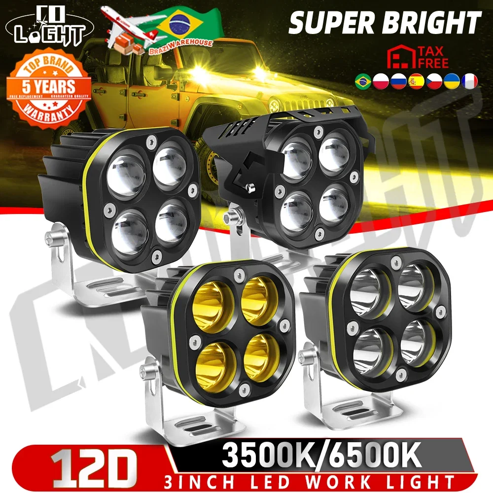 

CO LIGHT 3inch Led Work Spotlights 24V 12V Headlights Motorcycles Flood Led Bar Fog Light DRL Car Truck 4x4 Off Road ATV