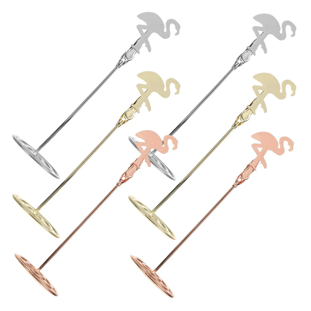 6Pcs Memo Stand Clamps Elegant Iron Card Holders Desktop Note Clamps for Office Wedding Place Card Photo Display