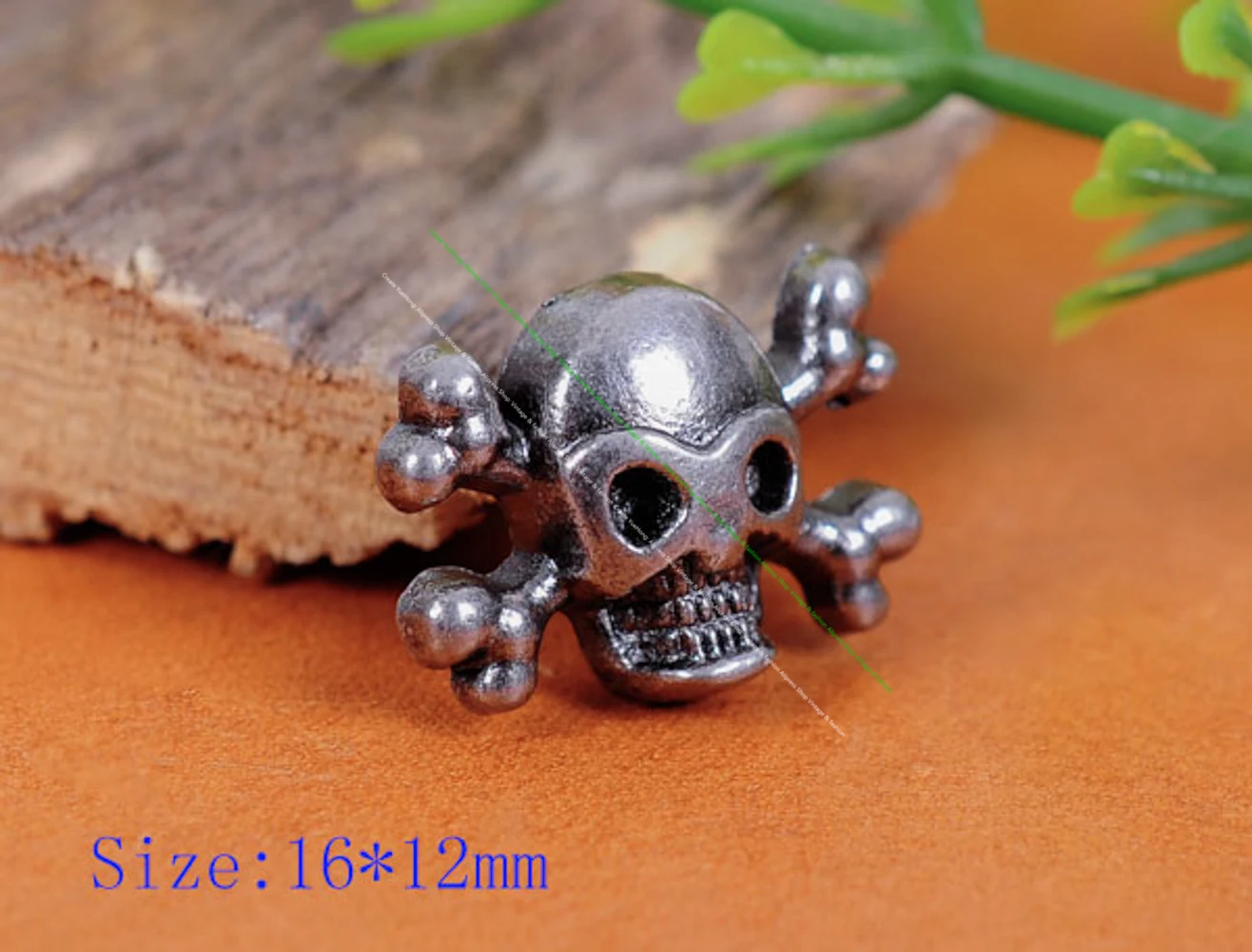 30X Antique Silver Punk Metal Skull Bone Cross Fasteners Rivets Spike Studs Decor