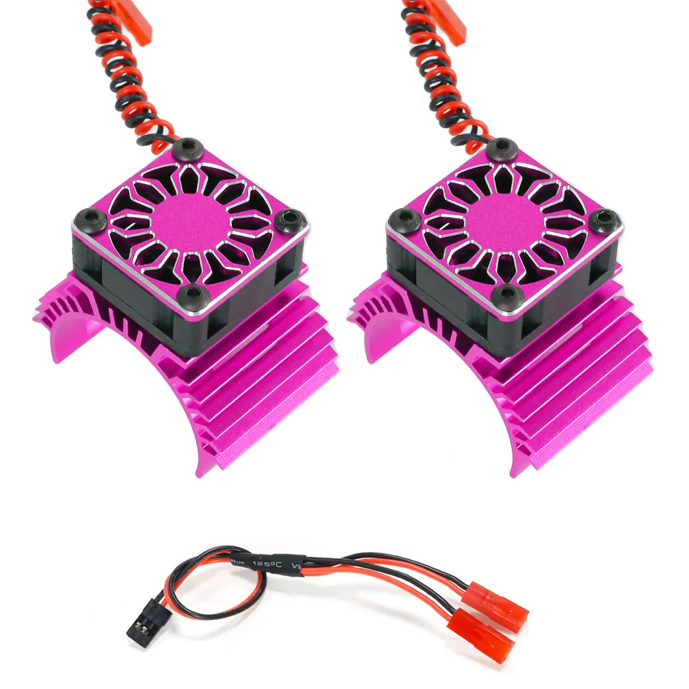 A Pair 540/550/3650 Motor Heatsink Dual Cooling Fans Heat Sink Radiator 36mm For  Cars Parts Aluminum Alloy