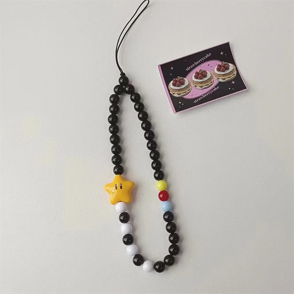 INS Dopamine Star Beaded Phone Charm Strap