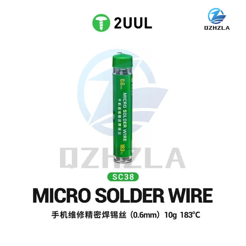 2UUL SC38 Micro Solder Wire 0.6mm 10g 183C Melting Point Tube Dispenser for Mobile Phone PCB Circuit Board Soldering Repair Tool