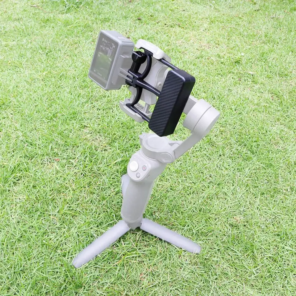 Adjustable Action Camera Adapter Carbon Fiber Design Compact Handheld Gimbal Switch Mount Plate for DJI Osmo Mobile 7P/7
