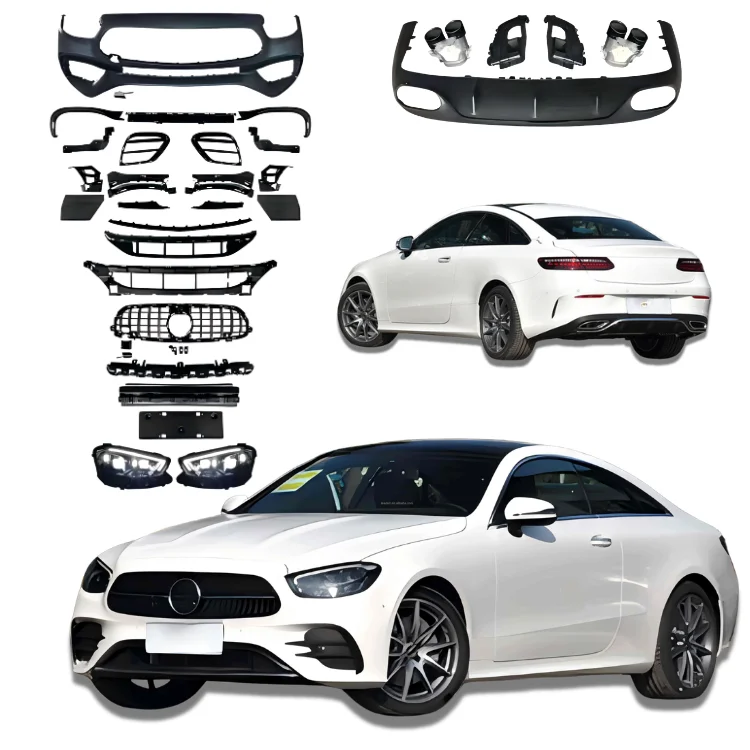 W213 Upgrade Body Kit C238 W238 E64 E65 Style PP Bumper Grille Diffuser Plug And Play PartsOld To New Facelift Body Kit