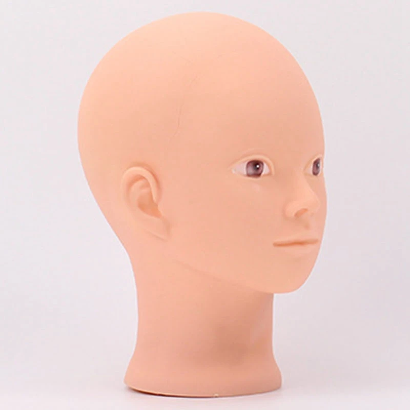 Cabeza de Maniquí de silicona suave con orificio de montaje, práctica de extensión de pestañas de belleza, cabeza de entrenamiento para cosmetología de maquillaje