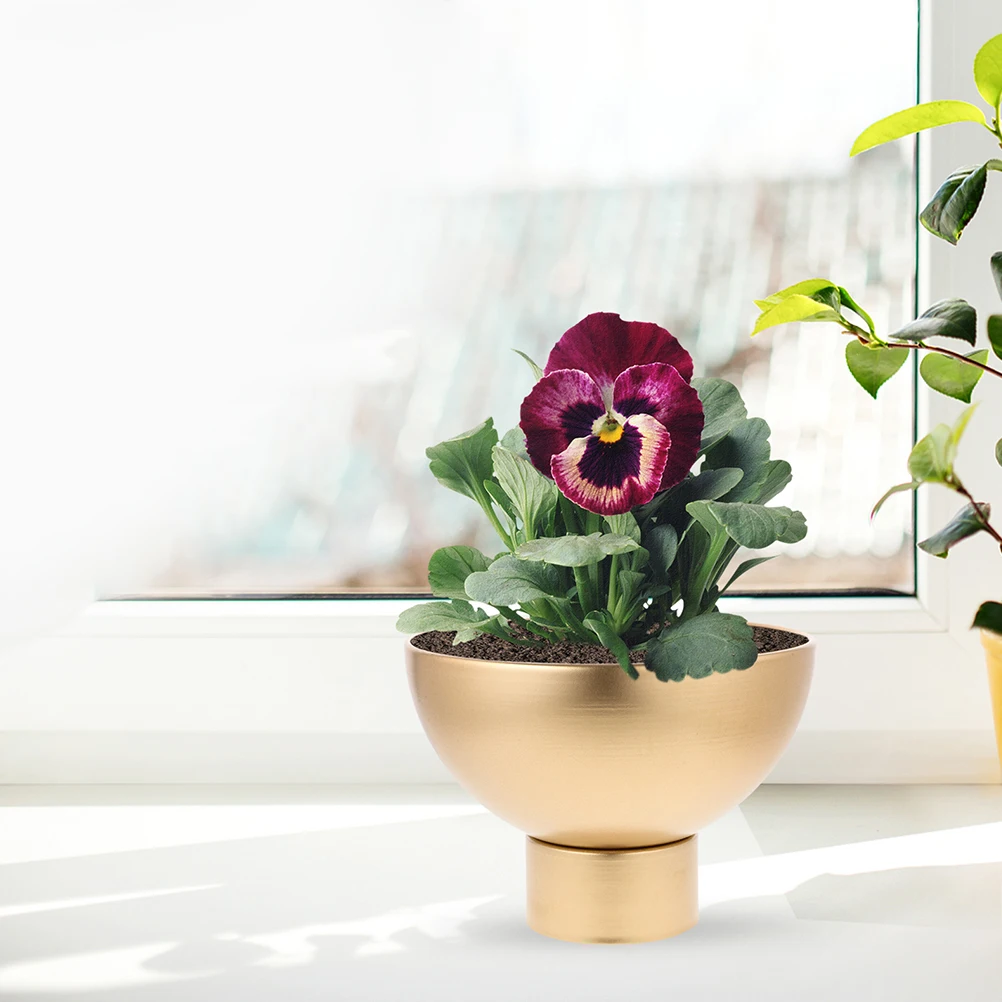 

2Pcs Metal Flower Vase Decorative Iron Planter Desktop Flower Holder for Home Office Centerpiece Golden Vases for Centerpieces