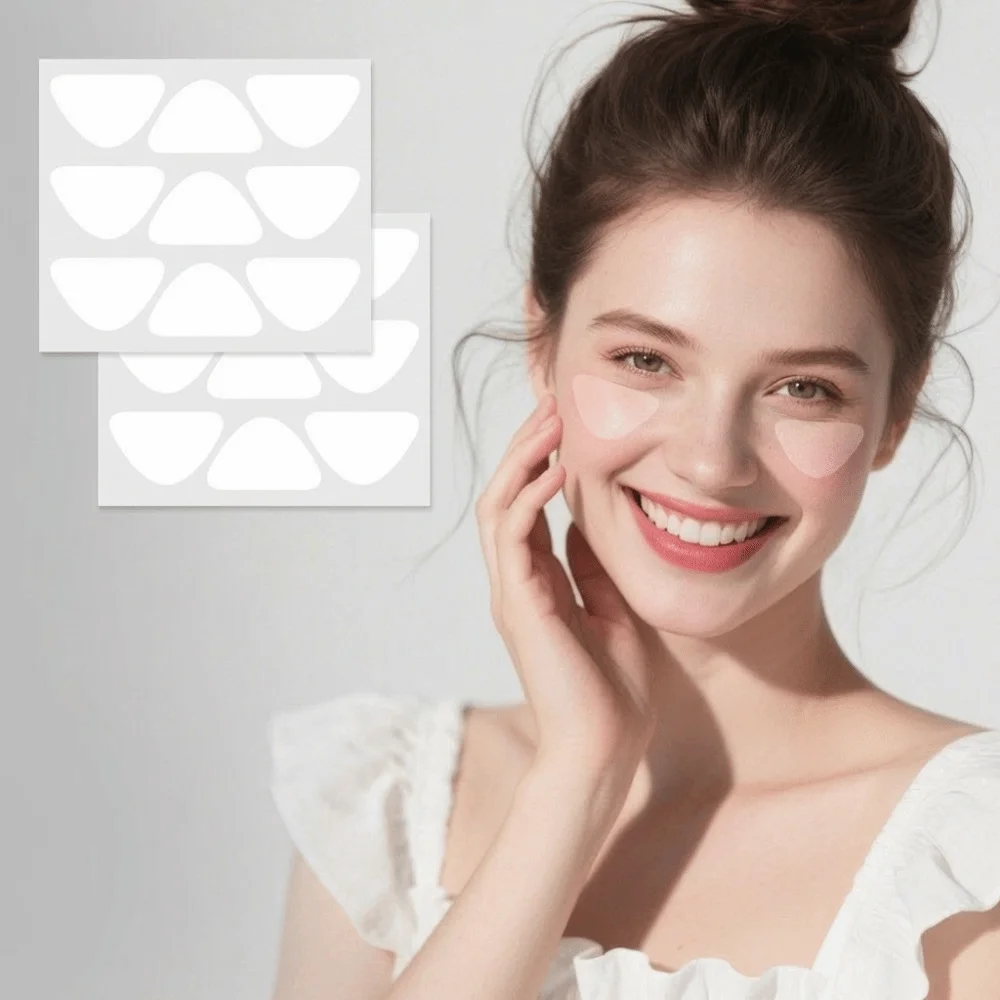 36PCS Safe Skincare PE Nasolabial Fold Patch Anti-Wrinkle Transparent Forehead Patch Triangle Smile Patterns Patch Face Firming