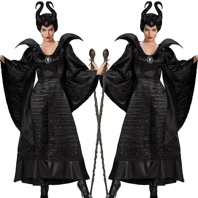 

Devil Witch Costume Game Halloween Size-coded Horned Witch Women's Clothing Ethnic Stage Costume Polyester Fiber 100%