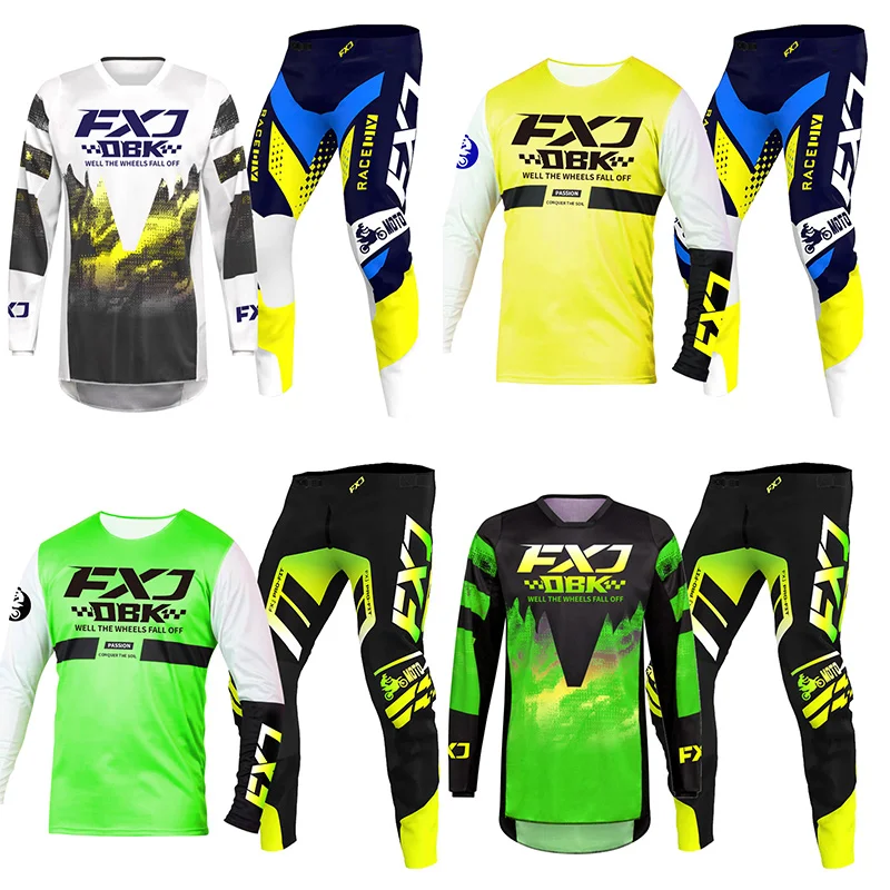 2026 new motocross jersey pant Child green boy man Customization name number Off-road motorcycle gear set kid yellow Enduro