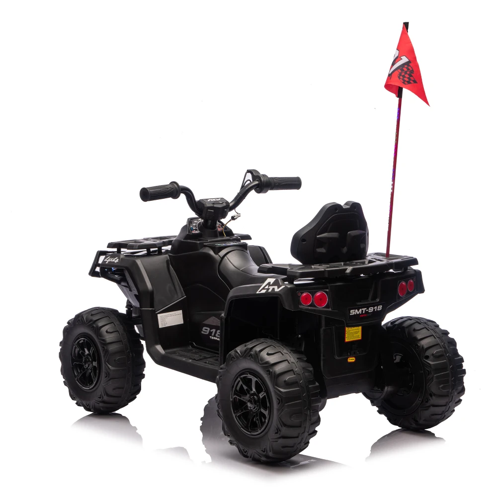 24V 2WD niños paseo eléctrico en ATV diseño todoterreno banderas decorativas interruptor de luz de encendido/apagado Control de volumen multicolor mayores de 3 años