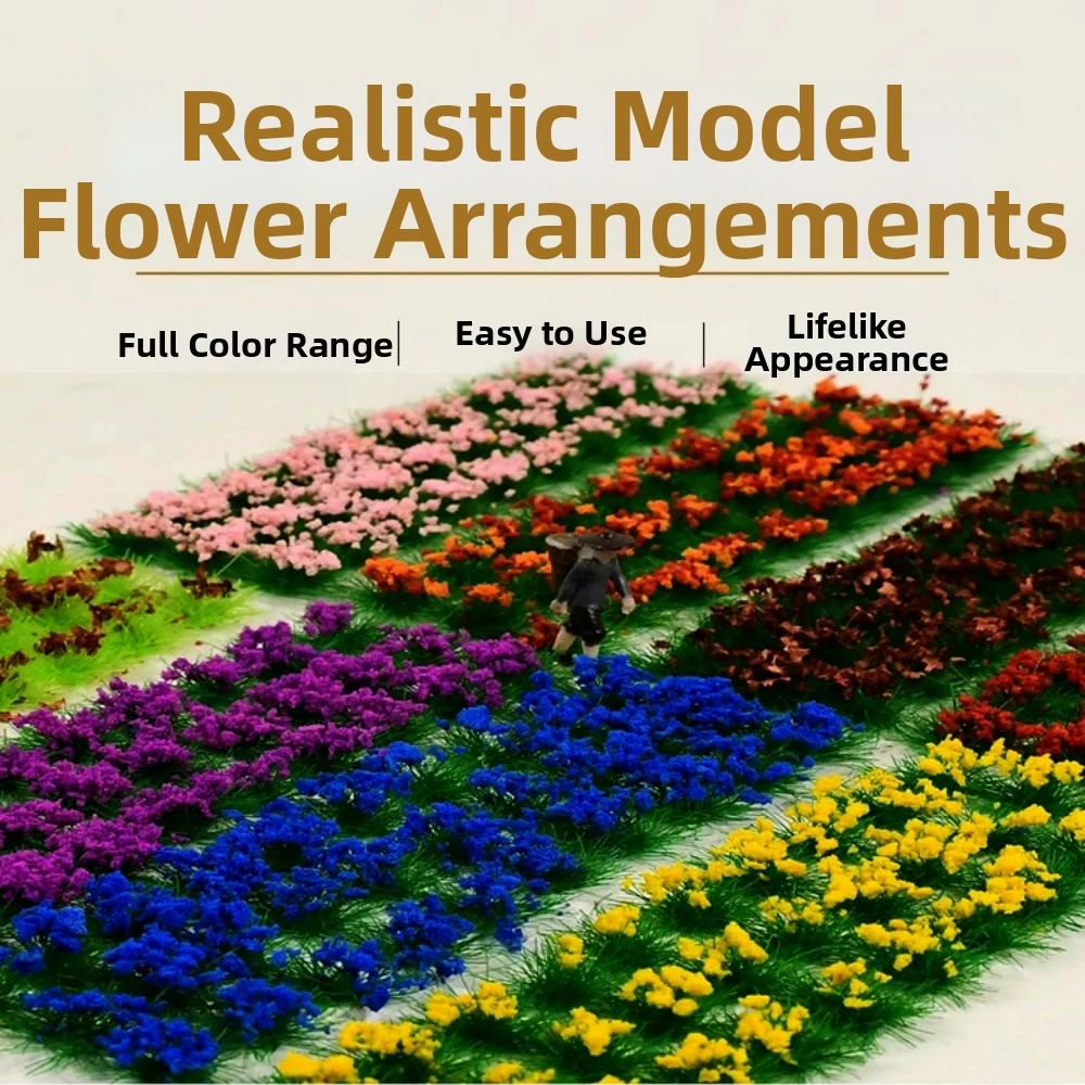 14pcs/set Multicolors DIY Miniature Garden Decor Plastic 40*10*8mm Durable Static Scenery Model Landscape Wargame Grass Tufts
