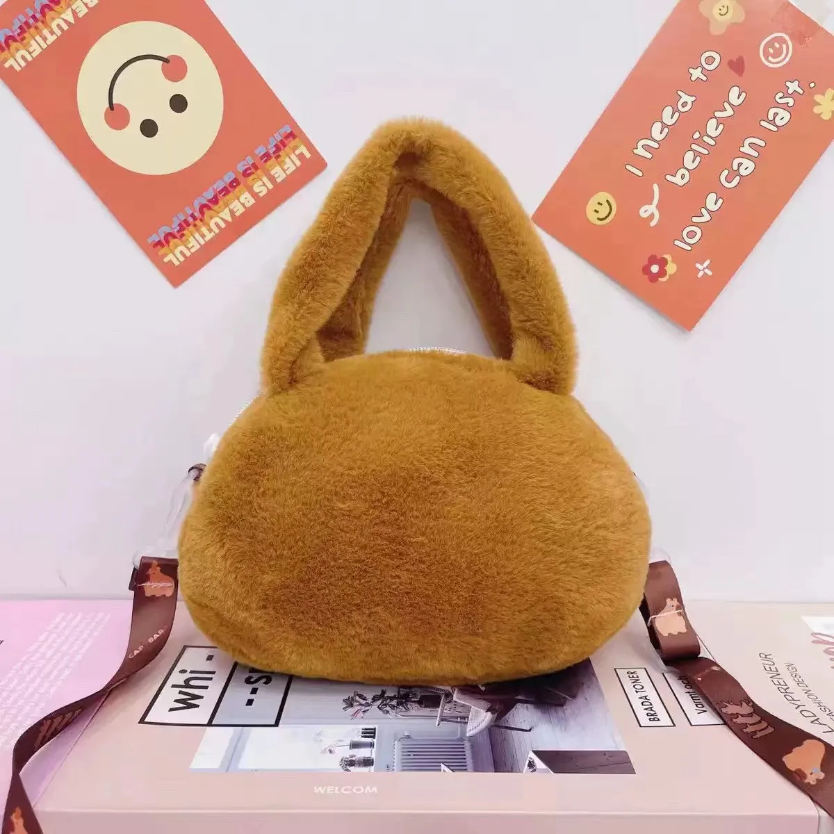 All-match Capybara Shoulder Bag Handbag Animal Super Soft High Quality Students Office Worker Girls Funny Birthday Gifts Decor