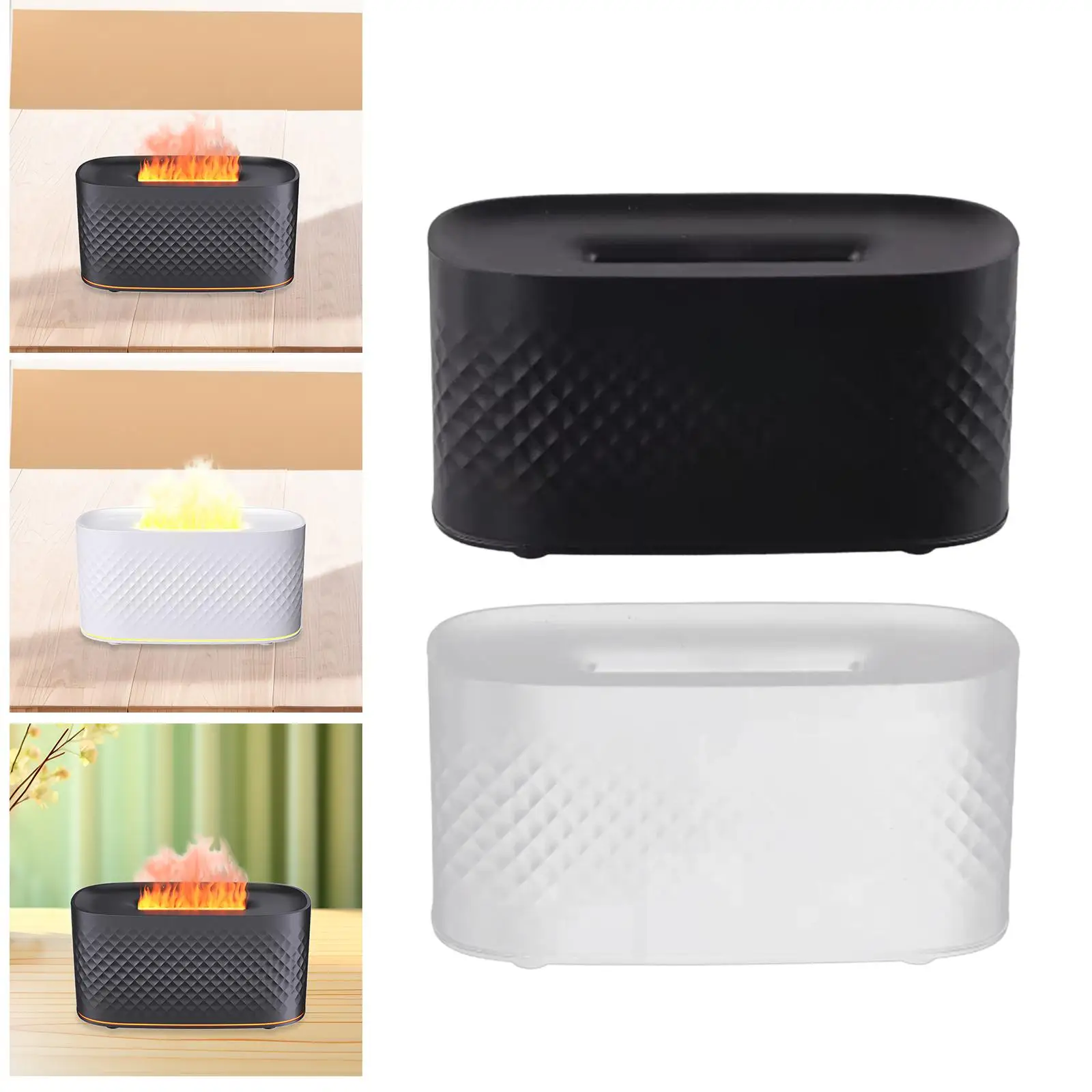 Essential Oil Diffuser 2 Mode Spray Desk Fireplace Yoga Flame Air Humidifier