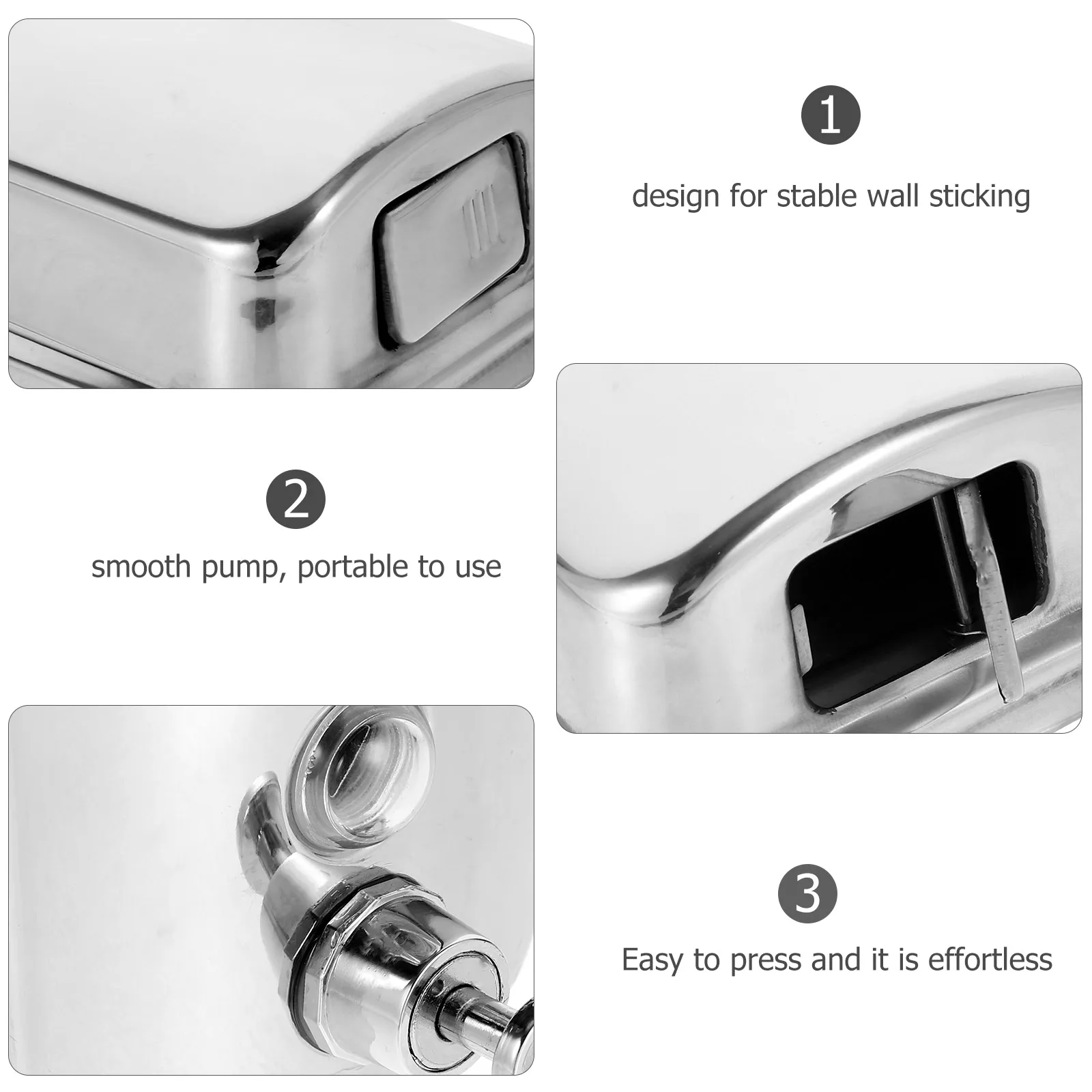 

Premium Wall Mount Soap 300Ml Large Capacity Stainless Steel Liquid Hand Body Shampoo Dispenser For Bathroom Kitchen Home Soap
