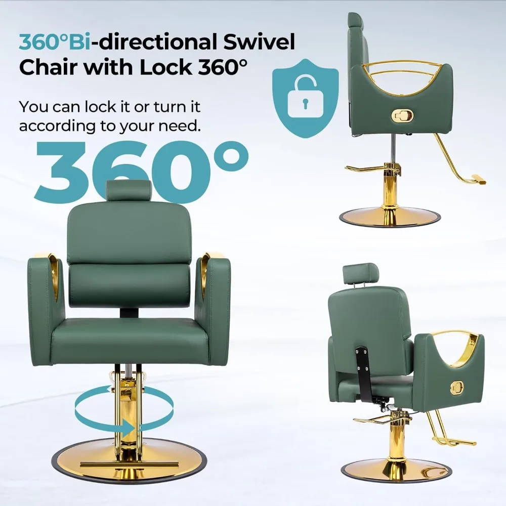 كراسي صالون تصفيف الشعر لمصفف الشعر كرسي حلاقة مستلق لصالون الحلاقة 360 كرسي شعر دوار مع هيدروليكي عالي التحمل