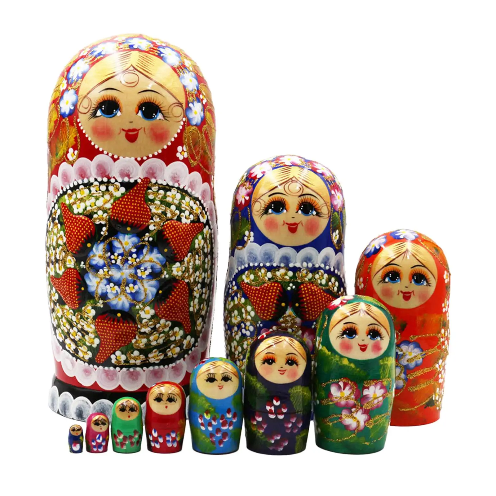 10x muñeca Matryoshka hecha a mano lindos regalos de cumpleaños coleccionables artesanías rusas