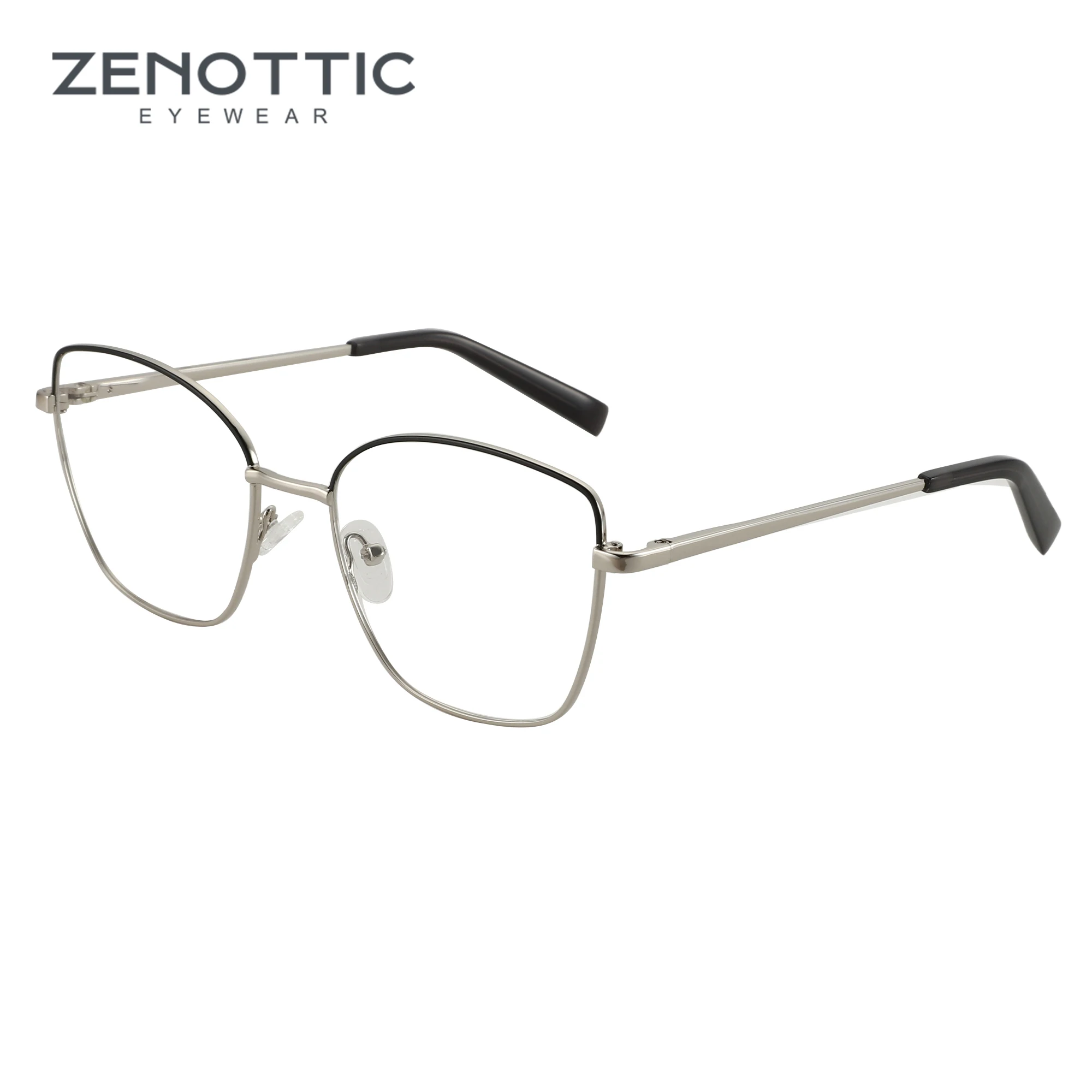 

ZENOTTIC Fashion Cat Eye Optical Glasses Frame 2024 Trend Metal Eyewear Butterfly Non-Prescription Eyeglasses F3006