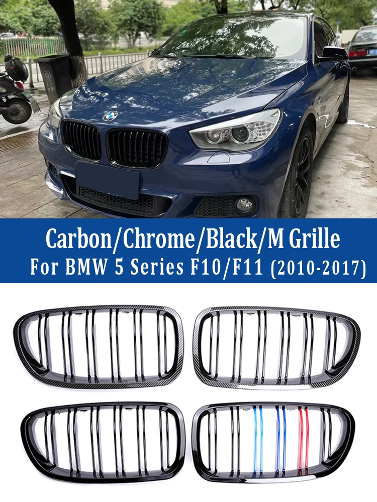 

Front Kidney Facelift Bumper M Color Grill For BMW 5 Series F10 F11 2010-2017 M5 Gloss Black Grille 520i 528i 530i Accessories