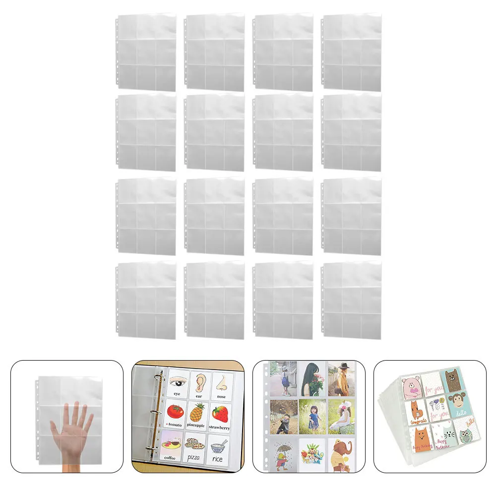 

20pcs Photo Album Inner Page Clear Sleeves For Photo Cards Binder Refill Pages Wedding Graduation Keepsake Transparent Pockets