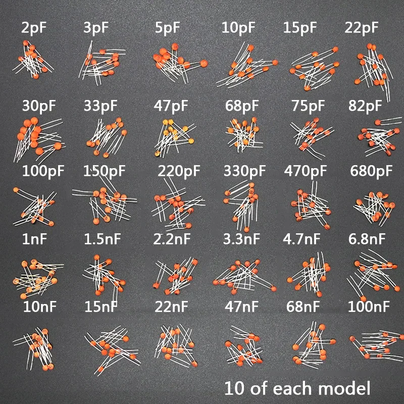 300/ 960PCS Ceramic Capacitor Set Pack 2PF-0.1UF Electronic Components Package Capacitor Assorted Samples Diy Kit