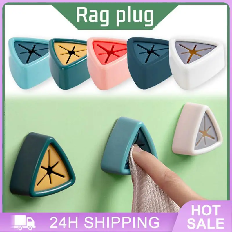 No Drill Hook Functional Towel Rack Kitchen Gadgets Dishwashing Towel Clip Innovative Dark Blue Modern Rag Rack Light Blue