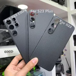 Carbon Fiber Case for Samsung Galaxy S23 Ultra Protective Case Aramid Fiber Anti-fall Cover for Galaxy S23 Plus Phone Accessory