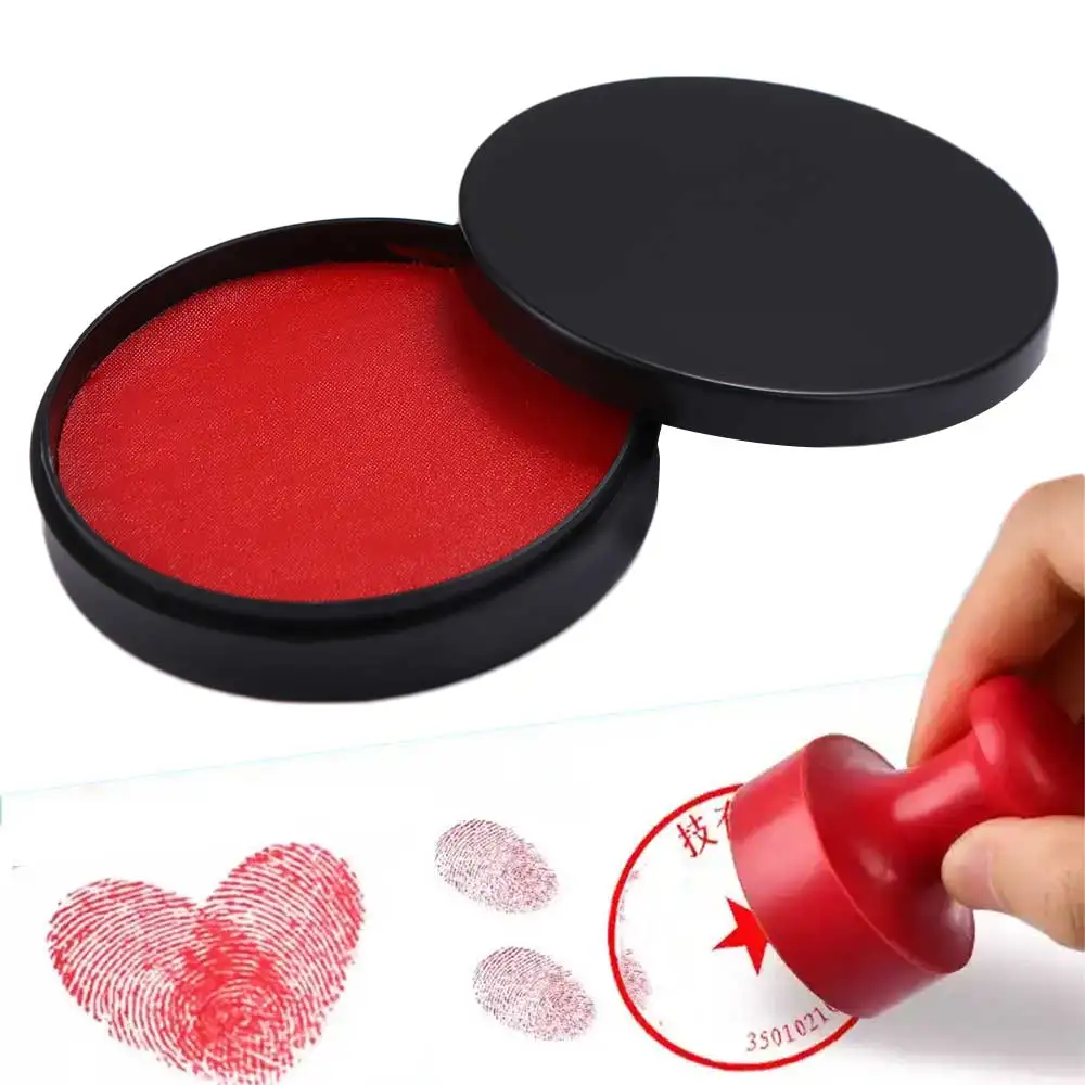 Clear Stamping Mini Fingerprint Ink Pad Quick-drying For Notary Thumbprint Ink Pad Anti-Fake Red Color Signing Inkpad Finance