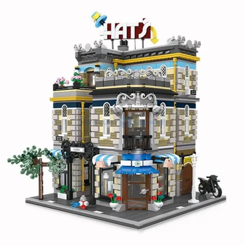 Hat Shop Modular Building Blocks MOC 89121 Store Street View Architecture Bricks Creative Cities Set Toy Gift for Boys Girls