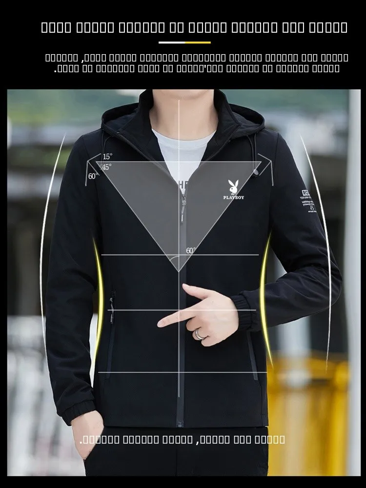   Tendance hommes Jaet Slim Fit décontracté Spor Faion mince vêtements pour hommes printemps automne nouveau Sle fermeture éclair décoré Polyester N...