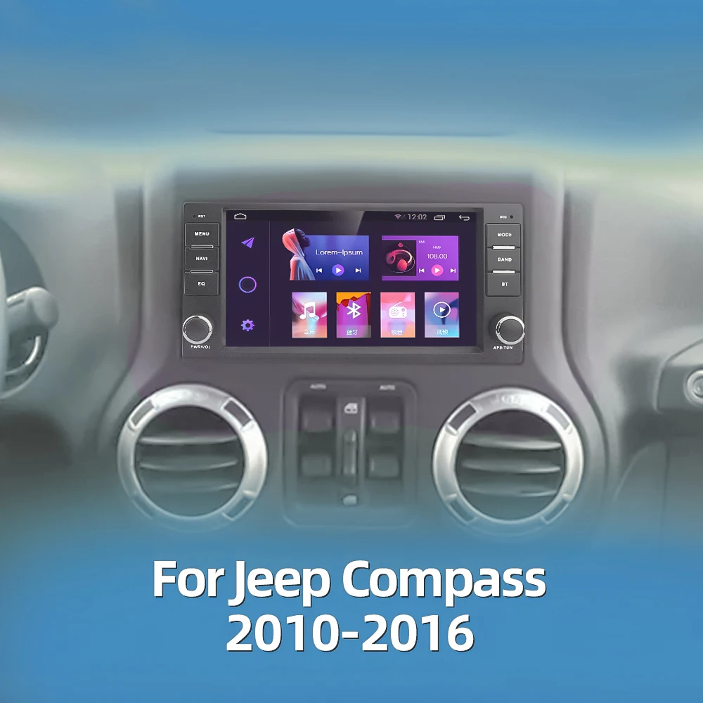 Android 12 Multimedia Player Car GPS Navigation Auto Screen CarPlay For Jeep Chrysle Compass Commander Grand Cherokee Wrangler