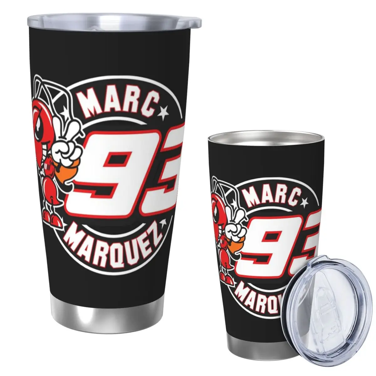 

Motorcycle Marc Marqueze 93 Stainless Steel Tumbler Vacuum Insulated Mugs Thermal Cold Cups Straws With Lid 20oz
