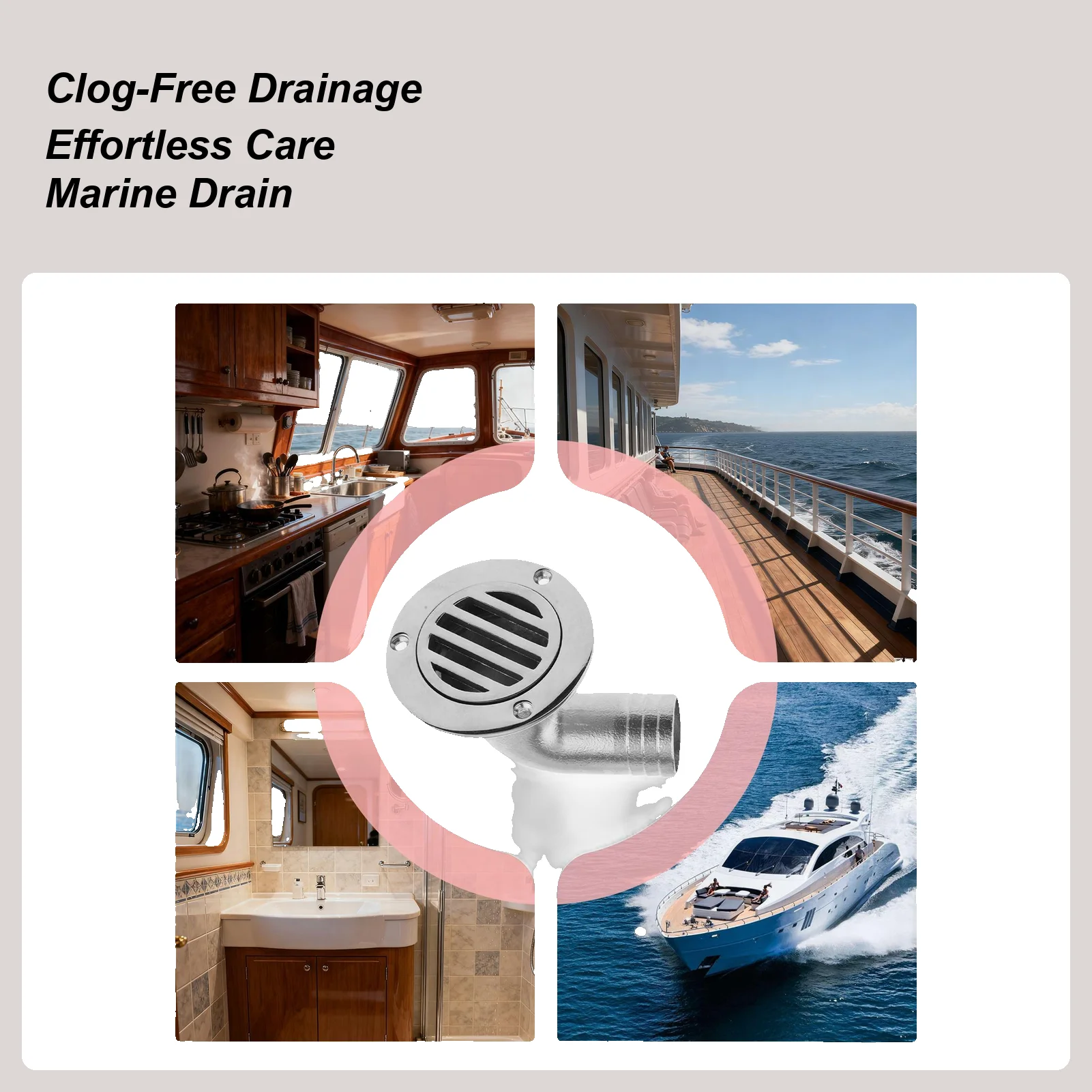 

Boat Floor Deck Drain Stainless Steel Cover Floor Deck Drainage Cover For Marine Yacht Ship Outdoor Bathroom Kitchen Shower Sink