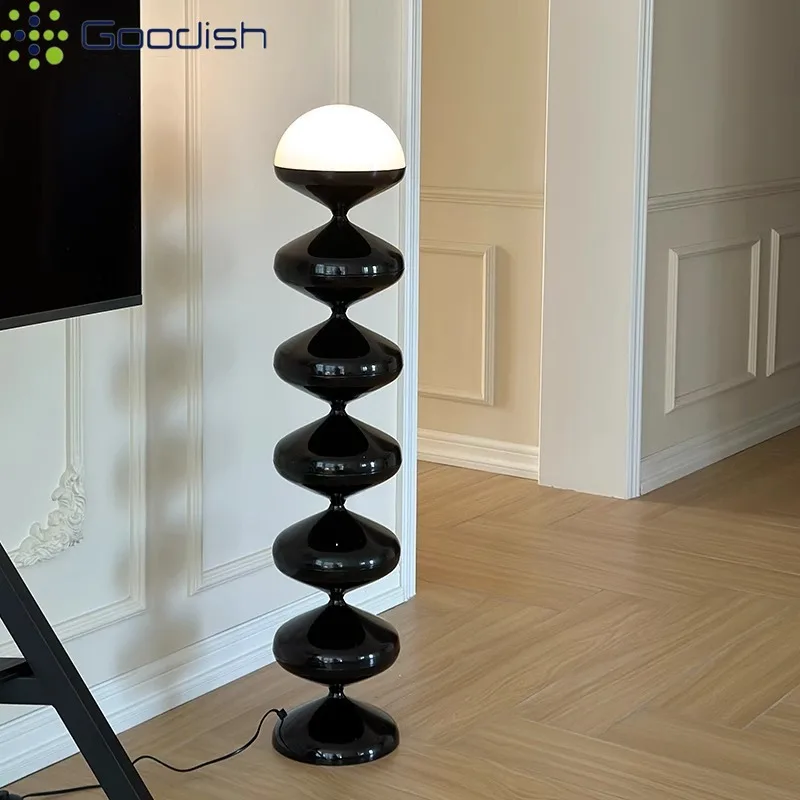 Minimalistische Nordische Retro Kreative Lüster-Leuchte Niedliche Creme-Kürbis Lange Streifen-LED-Stehlampen für Schlafzimmer Heimdekoration Kronleuchter