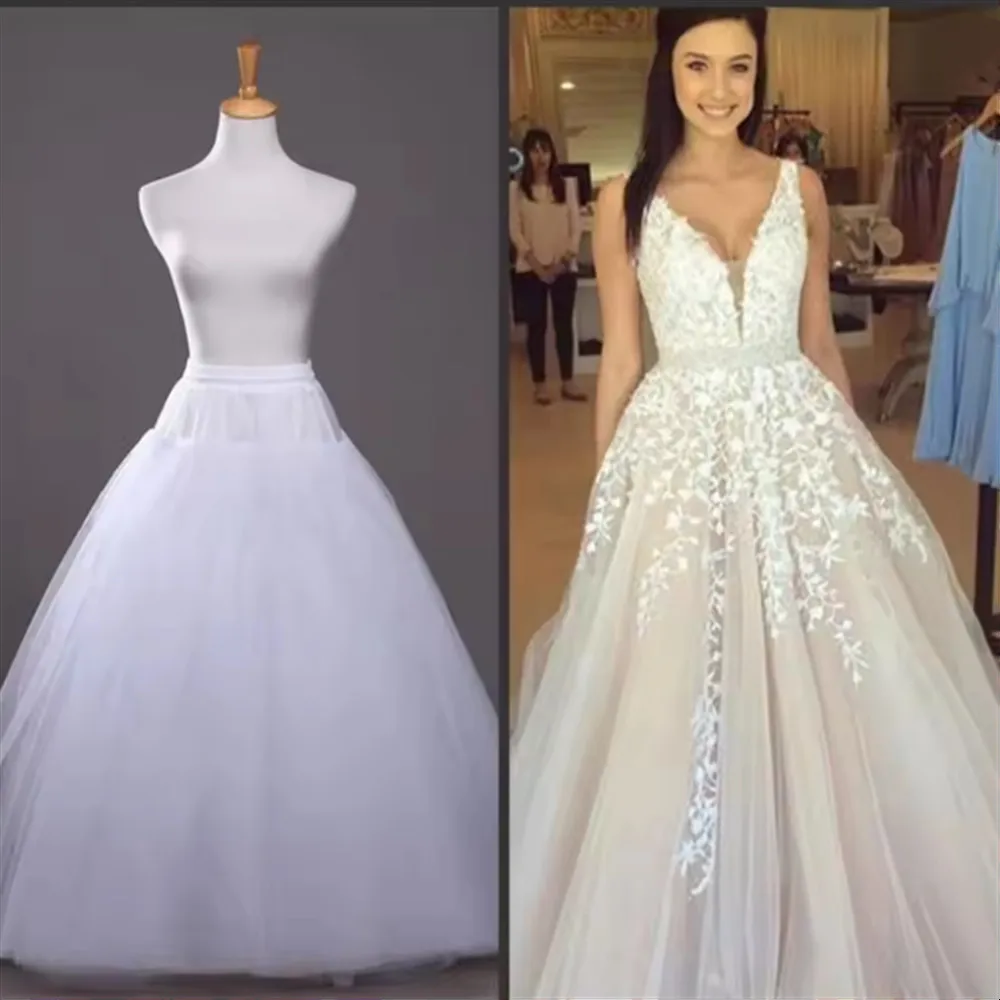 Tulle Petticoat for A Line Ball Gown Wedding Dress 4/6/8 Layers No Hoop Bridal Wedding Accessories Long Petticoats Underskirt