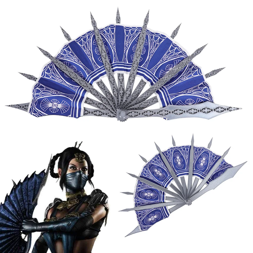 Juego Mortal Kombat 2 Kitana Cosplay púrpura ventilador plegable Prop mujeres accesorios de disfraz de juego de rol accesorios de fiesta de Carnaval de Halloween