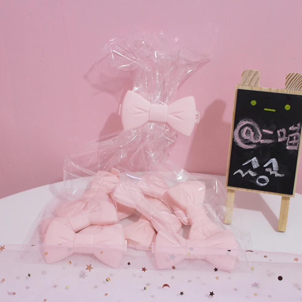 

4pcs Sealing Food Bag Ergonomic Non-Stick Design For Milk Powder Salt Oatmeal Potato Chips Pink Bow-Knot Shape Home Use