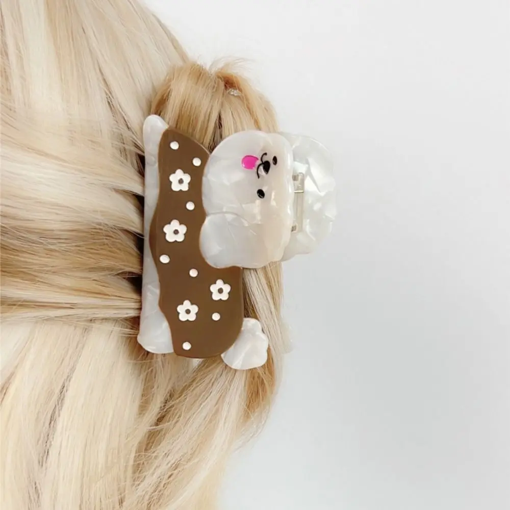 

Korean Style Cute Puppy Acetic AcidHair Claw Flower Acetic Acid Animal Shark Clip Hair Accessories Barrettes Cartoon Hair Clip