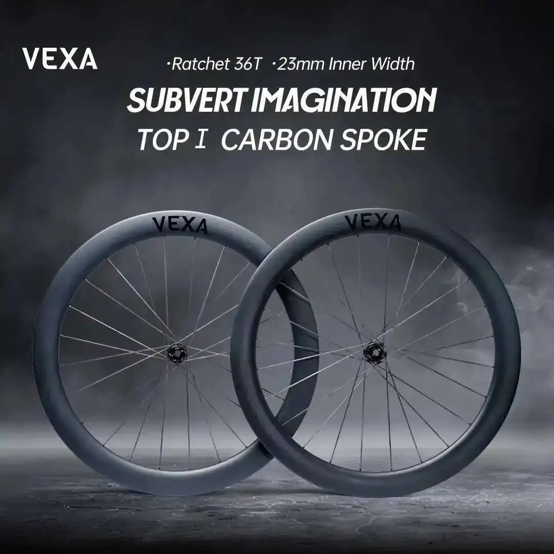 

VEXA TOP I Carbon Wheelset Disc Brakes Precision Carbon Spokes Weight Cut 1279g TPI Steel Bearings Cyclist Upgrade