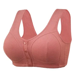 Women Cotton Plus Size Bras Girls 36-46 B C D Front Buckle Underwear Bras Middle-aged Bra Underwear Lingerie Bralette Tops