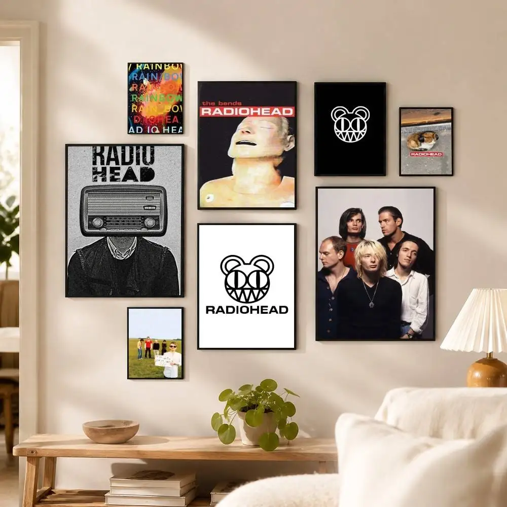 Cool R-Radiohead band  Poster Waterproof Wall Art Sticker For Bar Living Room Vintage Decor High Quality Print Gift