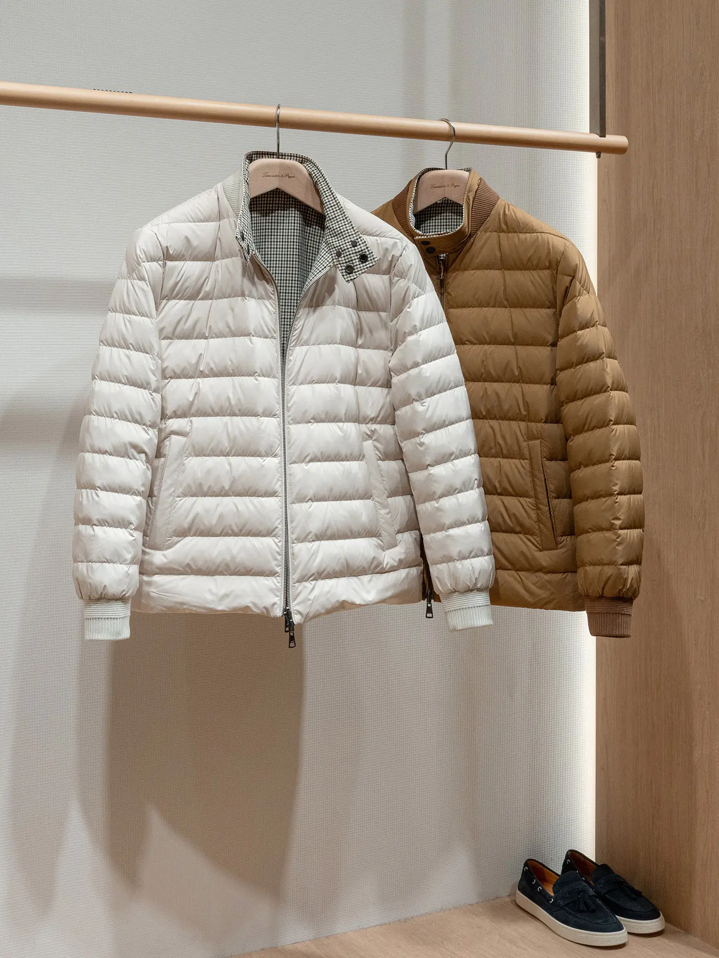 Liuqiao 95 white goose down quilted double-sided wear ribs down jacket