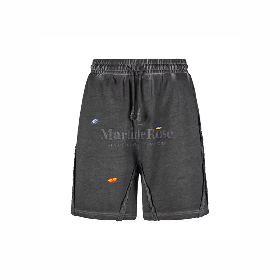 Martine rose Washing aging patching printing, heat transfer loose fit for both men and women, casual wear, short pants