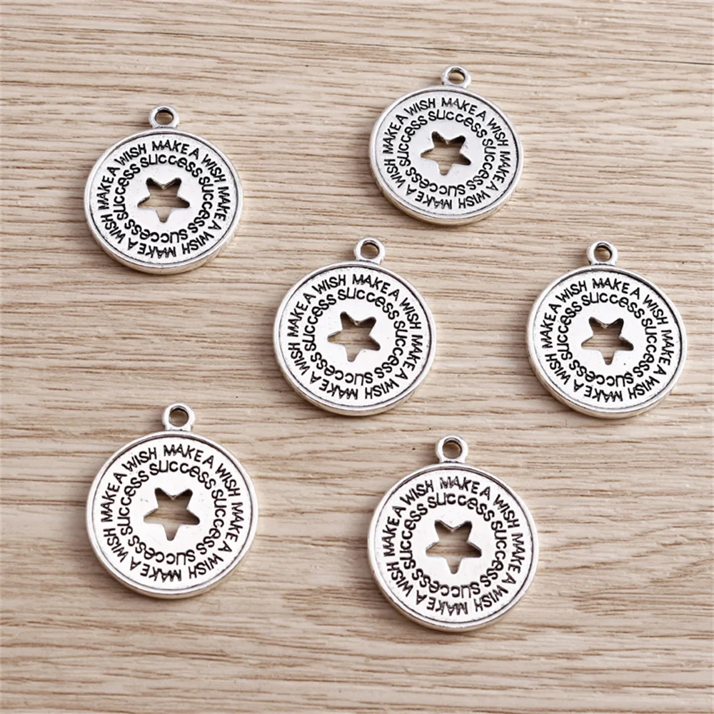 Tusember 10 Stück Legierungs-Metallsterne in Antiksilberfarbe, Anhänger für Ohrringe, Halsketten, DIY-Schmuckherstellung, handgefertigte Schmuckteile – Detail 6